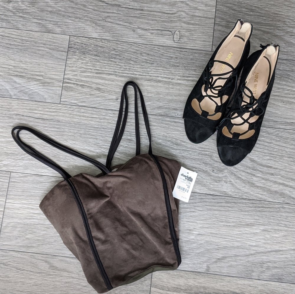 Charlotte Russe Olive Green Crop Top NWT - XS